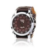 Relógio de pulso de quartzo Cor café da moda